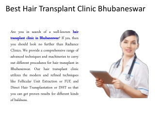 Best Hair Transplant Clinic Bhubaneswar