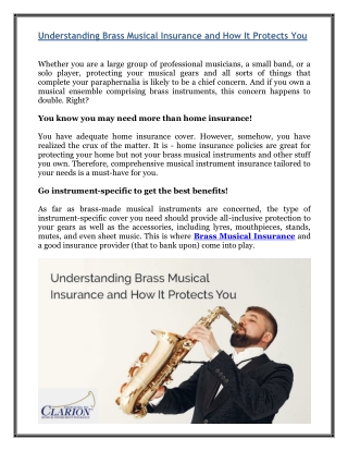 Understanding Brass Musical Insurance and How It Protects You