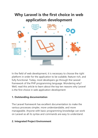 Why Laravel is the first choice in web applicatio1