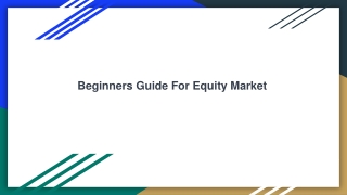 Beginners Guide For Equity Market