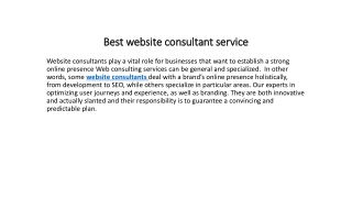 Best website consultant service