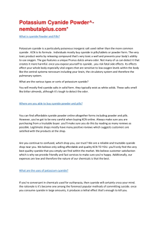 Potassium Cyanide Powder^- nembutalplus.com*