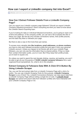 Is There A Tool To Export Company Page Followers On LinkedIn