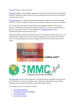 Clonazolam Powder^- 3mmc-online.com*