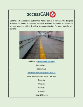 Access Audit Toronto | Access-can.ca