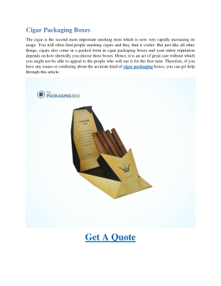 Cigar Packaging Boxes-Custom Rigid Boxes