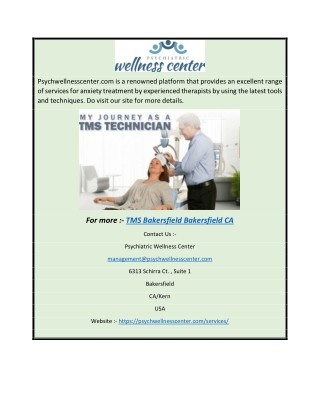 Tms Bakersfield Bakersfield CA Psychwellnesscenter