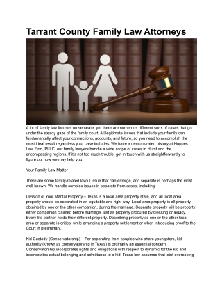 Tarrant County Family Law Attorneys