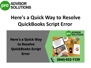 Efficient Approaches to Fix QuickBooks Script Error