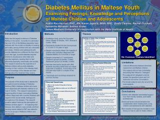 Diabetes Mellitus in Maltese Youth Examining Feelings, Knowledge and Perceptions of Maltese Children and Adolescents