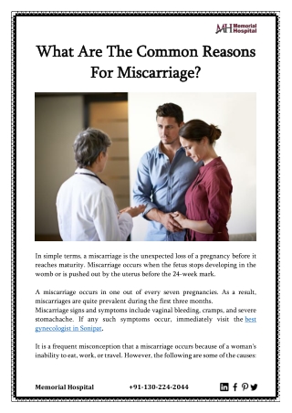 What Are The Common Reasons For Miscarriage?
