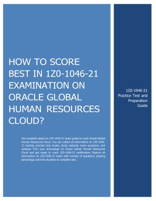 How to Score Best in 1Z0-1046-21 Examination on Oracle Global Human Resources Cl