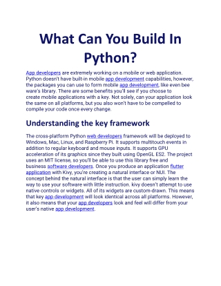 What Can You Build In Python