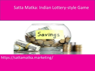 Satta Matka Indian Lottery-style Game