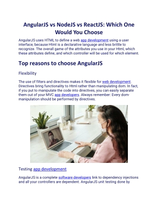 AngularJS vs NodeJS vs ReactJS Which One Would You Choose