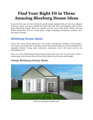 Find Your Right Fit in These Amazing Bloxburg House Ideas