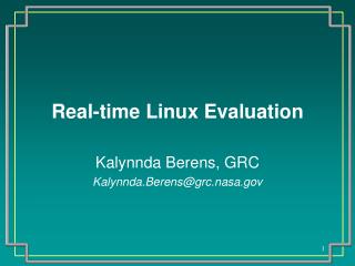 Real-time Linux Evaluation