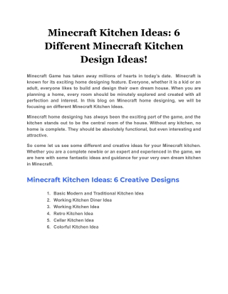 Minecraft Kitchen Ideas 6 Different Minecraft Kitchen Design Ideas!