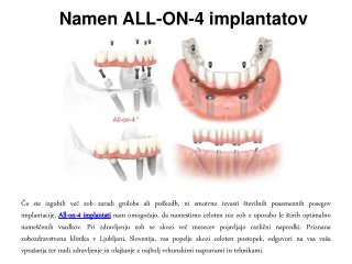 Namen ALL-ON-4 implantatov