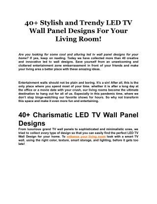 40  Stylish and Trendy LED TV Wall Panel Designs For Your Living Room!