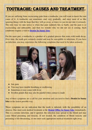 Toothache Causes And Treatment