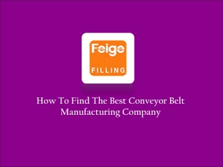 Conveyor Belt Manufacturing Company