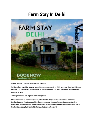Farm Stay In Delhi