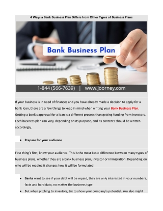 business plan of a bank