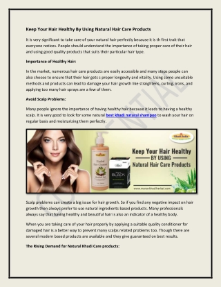 Best Natural Hair Care Products Online
