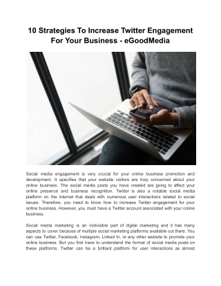 10 Strategies To Increase Twitter Engagement For Your Business - eGoodMedia