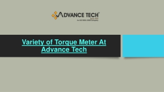 Variety of Torque Meter At Advance Tech 1