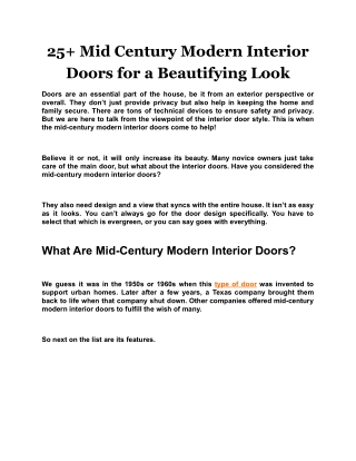 25  Mid Century Modern Interior Doors for a Beautifying Look