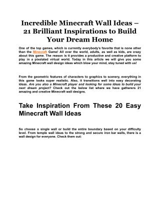 Incredible Minecraft Wall Ideas 21 Brilliant Inspirations to Build Your Dream Home
