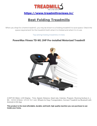 Best Folding Treadmills