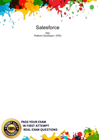 Salesforce PDI dumps PDF -  100% passing Guarantee