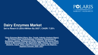 Dairy Enzymes Market Development Analysis 2020 to 2027