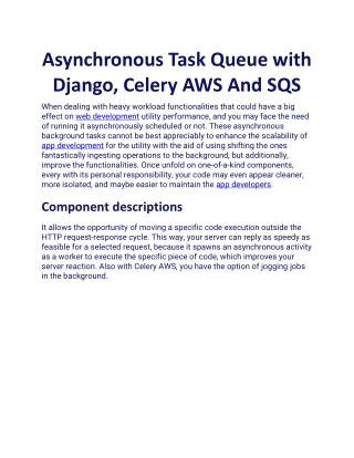 Asynchronous Task Queue with Django, Celery AWS And SQS