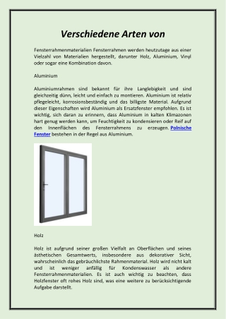 Verschiedene Arten von