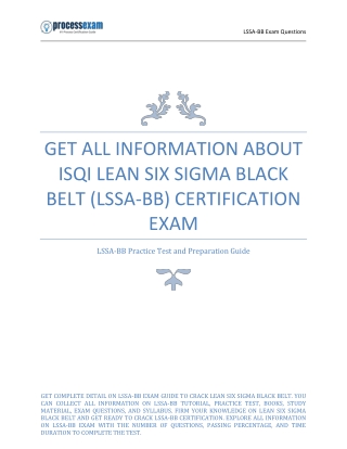 Get All Information about iSQI Lean Six Sigma Black Belt (LSSA-BB) Certification