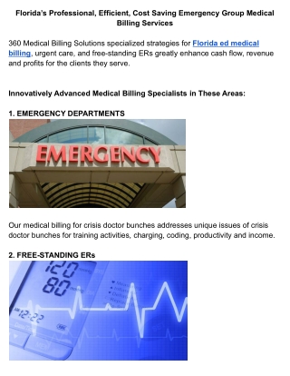 Florida’s Professional, Efficient, Cost Saving Emergency Group Medical Billing Services