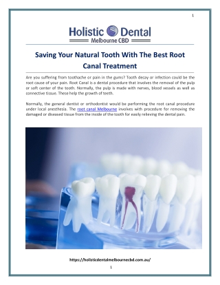 Saving Your Natural Tooth With The Best Root Canal Treatment