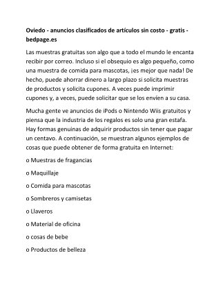 Oviedo - anuncios clasificados de artículos sin costo - gratis - bedpage.es-converted