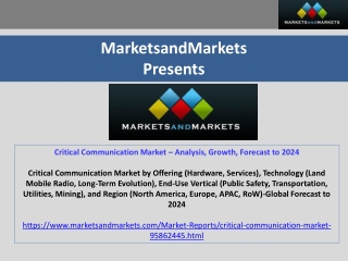 Critical Communication Market – Analysis, Growth, Forecast to 2024