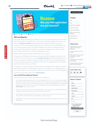Why your PAN application may get rejected?