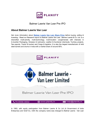 Balmer Lawrie Van Leer