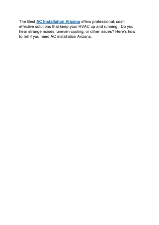 AC Installation Arizona