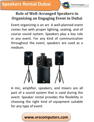 Role of Speakers in Organizing an Engaging Event in Dubai