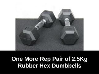 One More Rep Pair of 2.5Kg Rubber Hex Dumbbells