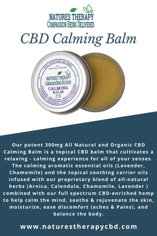 CBD Calming Balm - naturestherapycbd.com