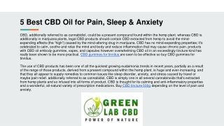 5 Best CBD Oil for Pain Sleep & Anxiety
